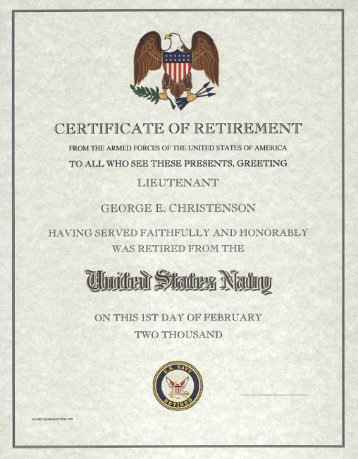 Navy Retirement Certificate | retirement certificate us navy Navy Retirement Certificate | retirement certificate us navy