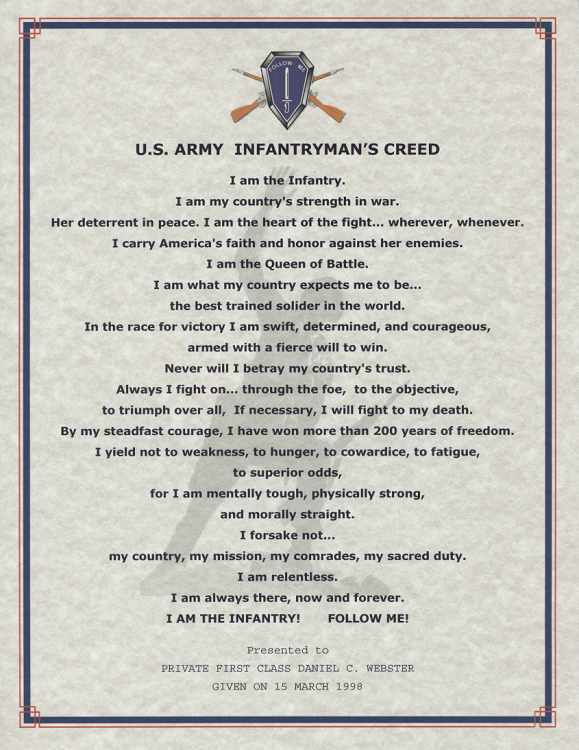 Infantry Creed Army